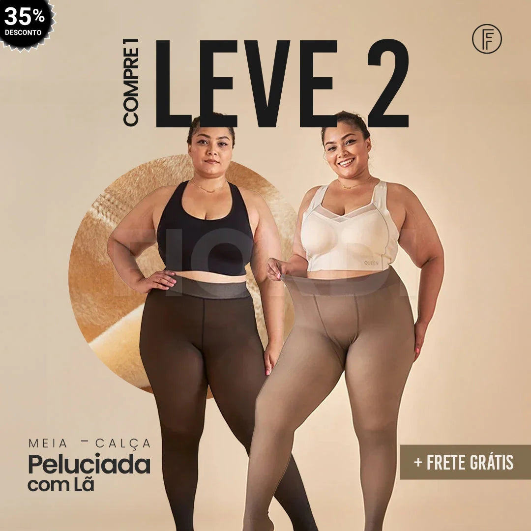 Kit Meia calça forrada Translúcida - Pague 1 e Leve 2 Pares