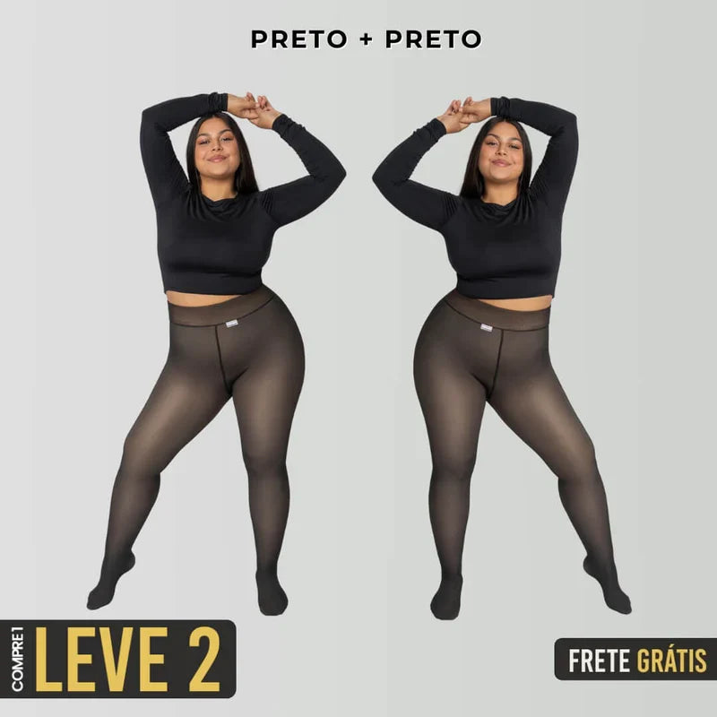 Kit Meia calça forrada Translúcida - Pague 1 e Leve 2 Pares
