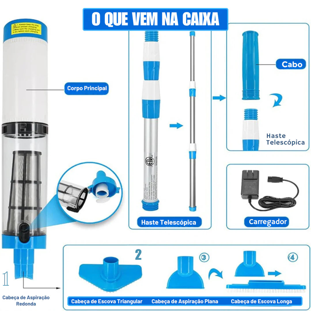 ASPIRADOR DE PISCINA 3 EM 1